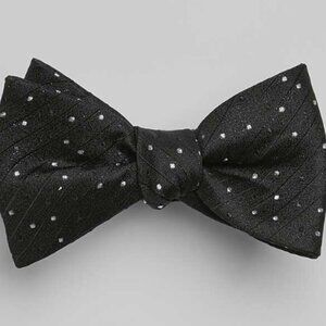 Jos. A. Bank Metallic Dot Pre-Tied Bow Tie - Silver